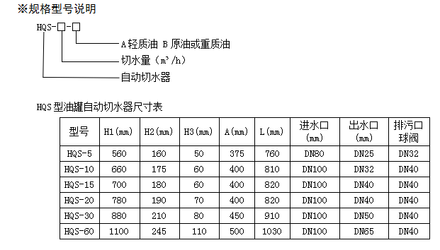 油罐自动切水器